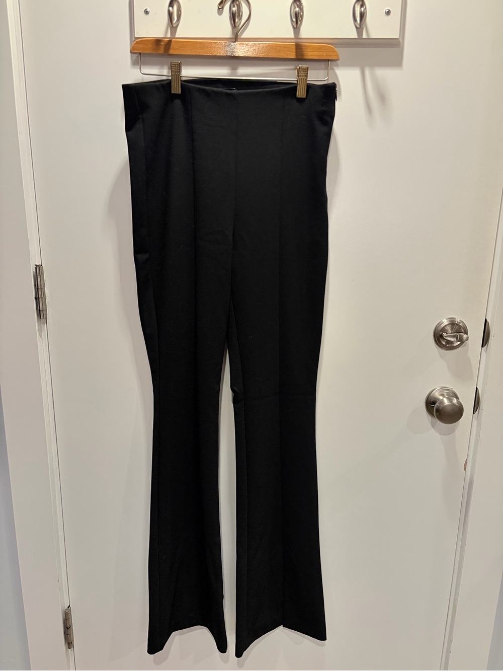Zara black flared pants with slits at bottom